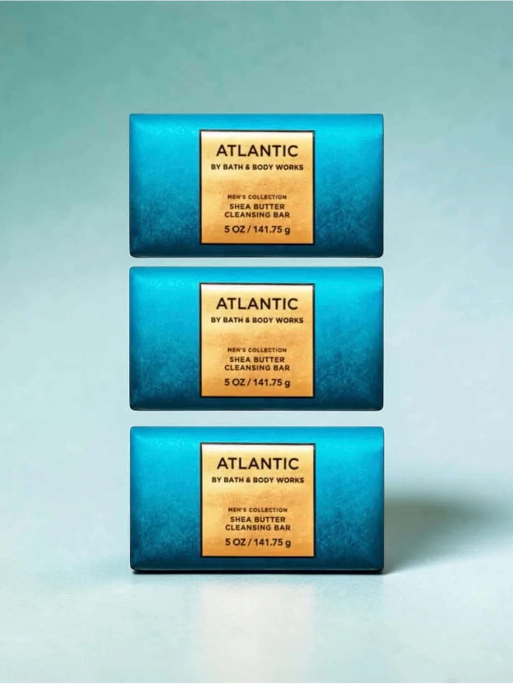 Bath & Body Works Atlantic Men’s Shea Butter Cleansing Bar Soap Set of 3pk New